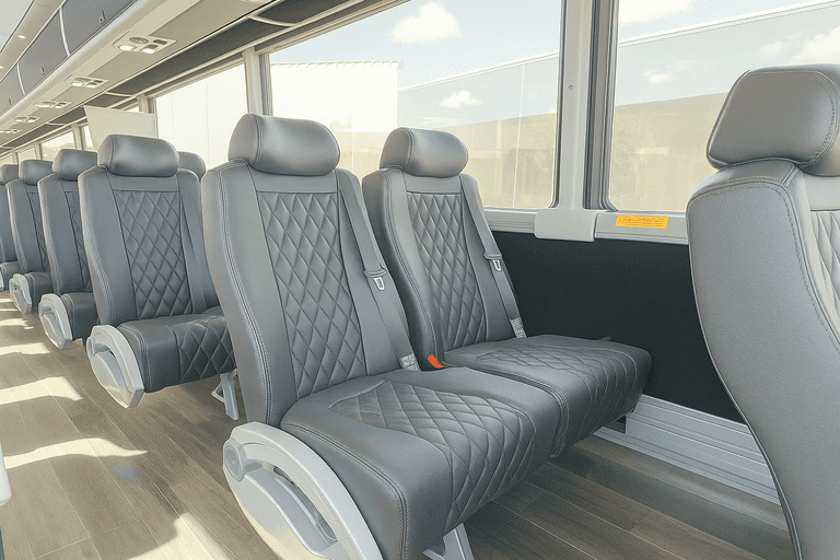 interior of Chattanooga Minibus Company charter bus