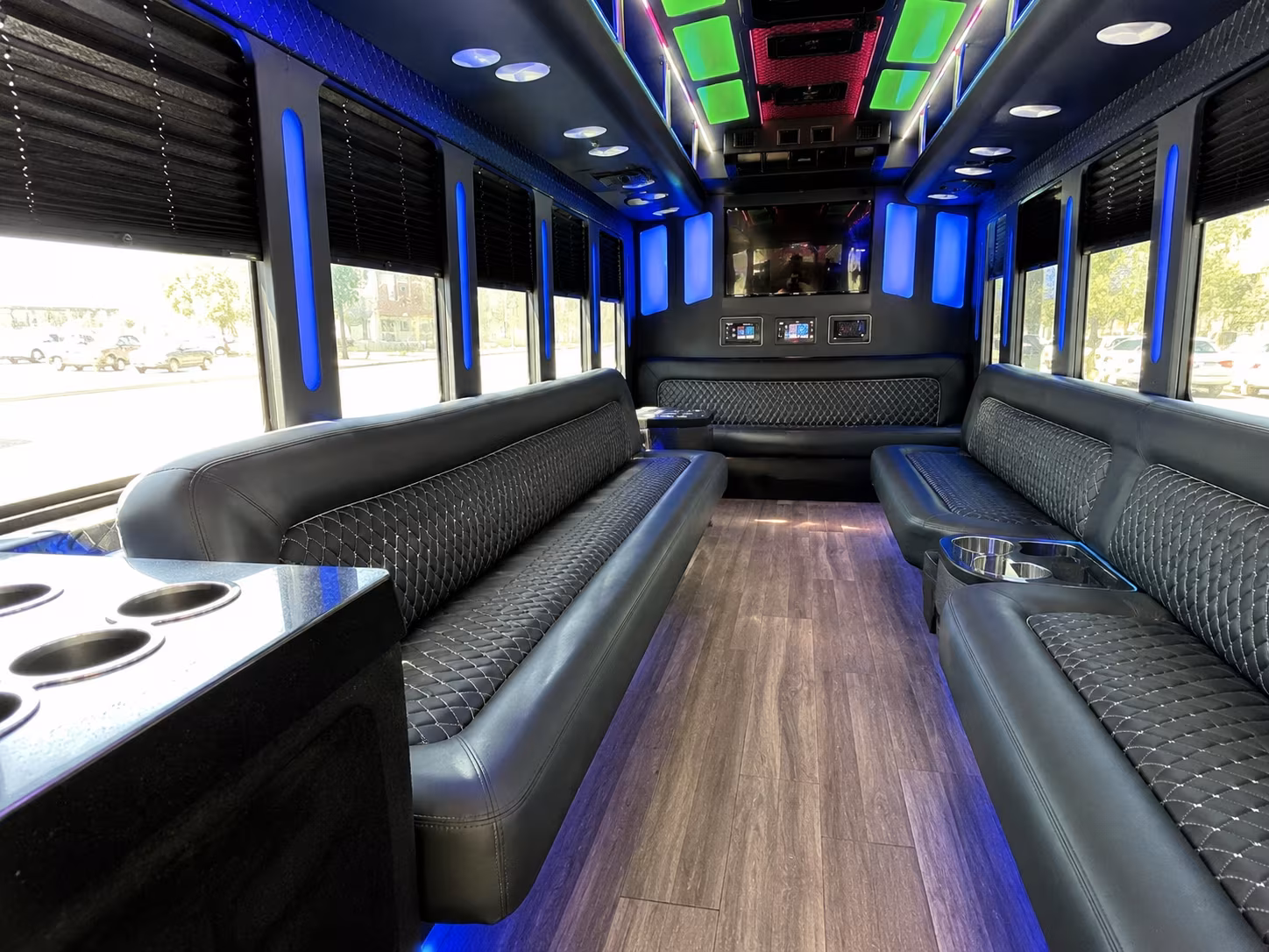 chattanooga 15 passenger party bus inside