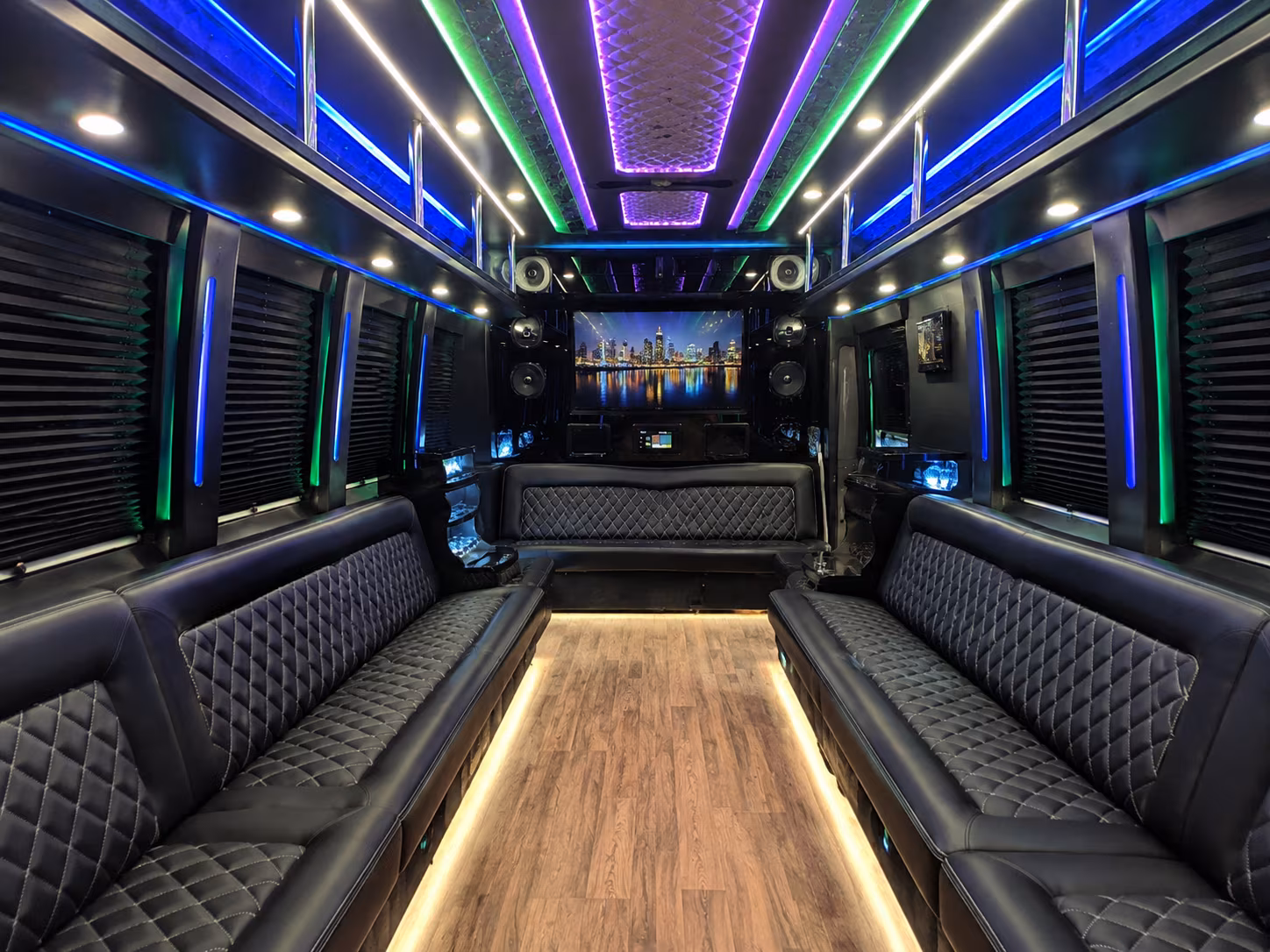 chattanooga 25 passenger party bus interior