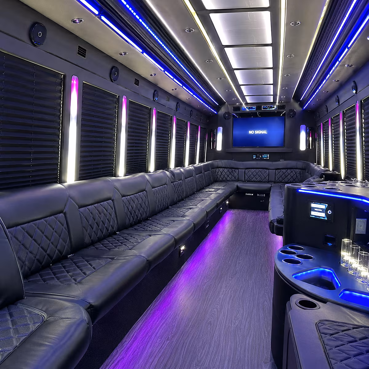 chattanooga 30 passenger party bus inside