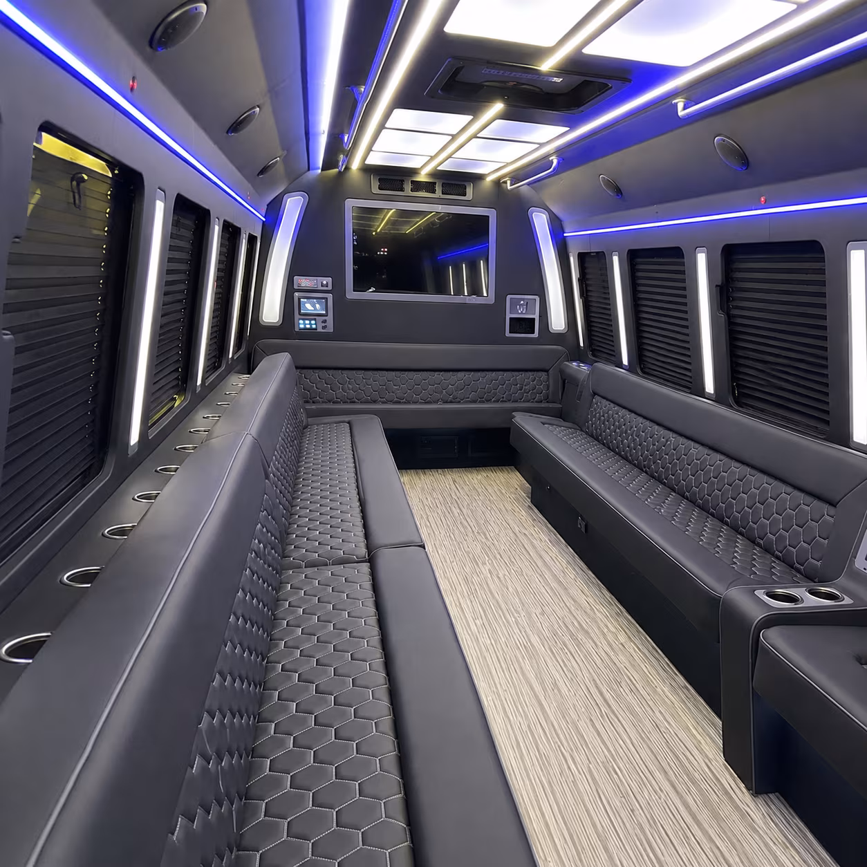 chattanooga 40 passenger party bus inside