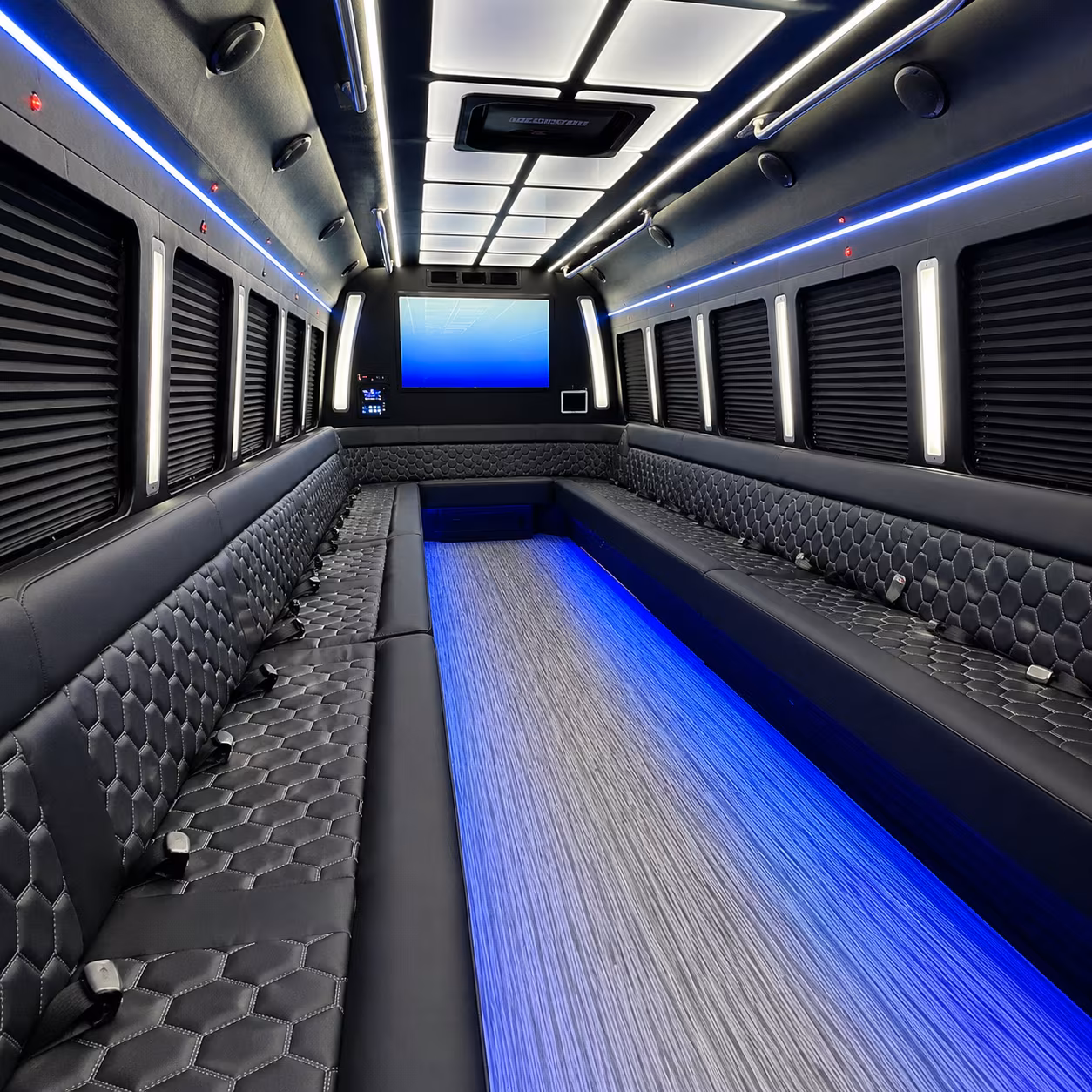 chattanooga 50 passenger party bus inside